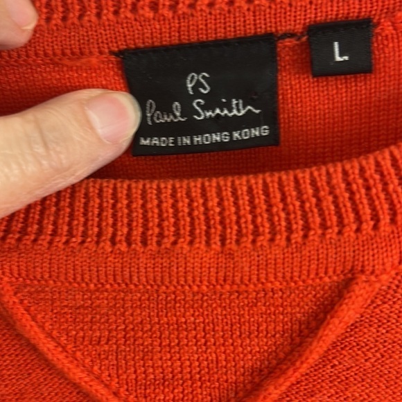 Paul Smith Orange 100% Merino Wool Pullover - Picture 2 of 5